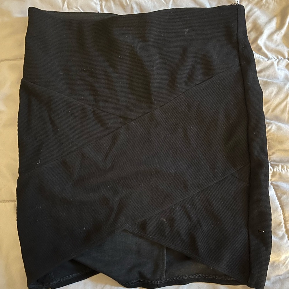 Black pencil skirt with wrap detailing